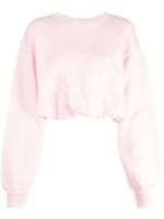 SANDRO logo-embroidered cropped sweatshirt - Rose