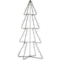 Anna's Collection Verlichte 3D kerstboom - 117 cm - zwart - 190 LED - warm wit