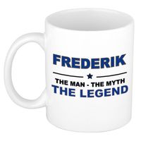 Naam cadeau mok/ beker Frederik The man, The myth the legend 300 ml - Naam mokken - thumbnail