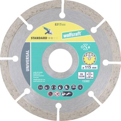 Wolfcraft 8317000 Diamanten doorslijpschijf 115 mm 1 stuk(s) Puimsteen, Steen