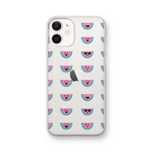 Smiley watermeloenprint: iPhone 12 Transparant Hoesje