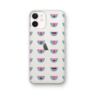 Smiley watermeloenprint: iPhone 12 Transparant Hoesje