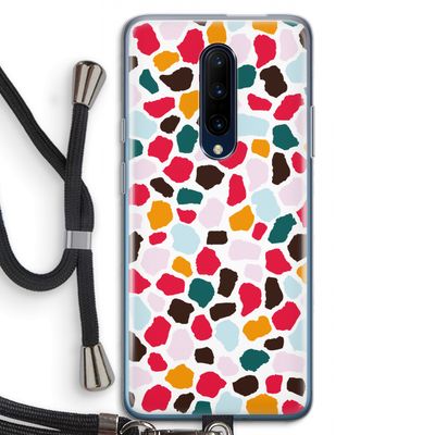 Colored Giraffe: OnePlus 7 Pro Transparant Hoesje met koord