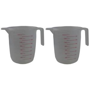 Benson Maatbeker - 2x - kunststof - 1500 ml - handvat - maataanduidingen