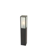 QAZQA Staande buitenlamp zwart met ribbel glas 80 cm IP44 - Charlois - thumbnail