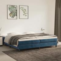 Boxspring met matras fluweel donkerblauw 200x200 cm