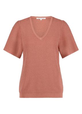 Tramontana V-neck Lurex Jumper Y07-15-601 Trui 003625-papaya