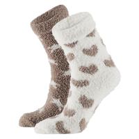 Apollo bedsokken / huissokken - dames - 2-pack - beige/wit - one size - Slaapsokken - Slofsokken Apollo bedsokken / huissokken - dames - 2-pack - beige/wit - one size - Slaapsokken - Slofsokken