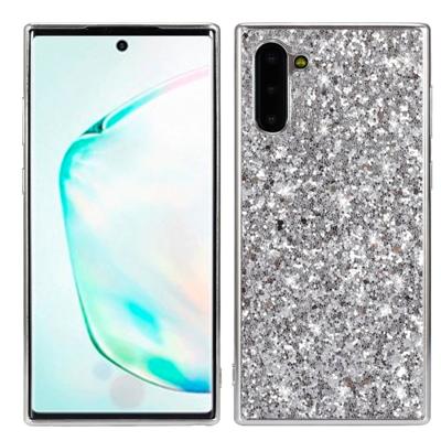 Plating glittery poeder schokbestendig TPU Case voor Galaxy Note 10 (zilver)