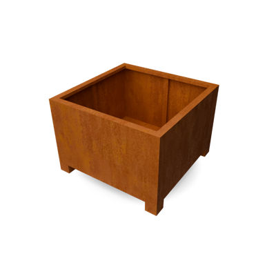 Artesa plantenbak cortenstaal met 10 cm poten L100 x B100 x H70 cm - Geroba