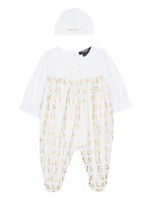 Balmain Kids grenouillère à logo en jacquard - Blanc