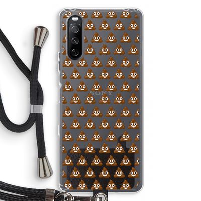 Poop emoji: Sony Sony Xperia 10 III Transparant Hoesje met koord