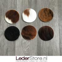 Koeienhuid onderzetters normandier bruin zwart wit 10x10cm