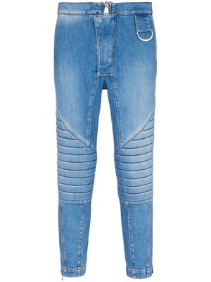 Balmain jean slim à taille basse - Bleu