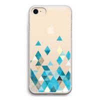 Gekleurde driehoekjes blauw: iPhone 7 Transparant Hoesje