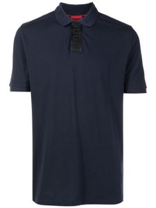 BOSS polo en coton à logo imprimé - Bleu
