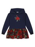 Dolce & Gabbana Kids robe-hoodie à motif tartan - Bleu - thumbnail