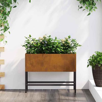Verhoogde Tuin Plantbak Roestig 60 x 26 x 45 cm Cortenstaal