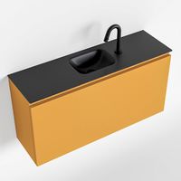 Toiletmeubel Mondiaz Olan | 100 cm | Meubelkleur Ocher | Lex wastafel Urban Midden | 1 kraangat