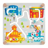 Classic World houten bord sorteerspel 2in1 stad en afval scheiden