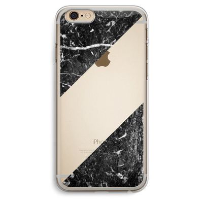 Zwart marmer: iPhone 6 Plus / 6S Plus Transparant Hoesje