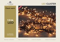 Led classic cluster lights 1536l/9m - 4m aanloopsnoer zwart - bi-bui trafo Anna's collection - Anna's Collection - thumbnail