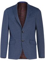 ETRO blazer en jersey à revers crantés - Bleu