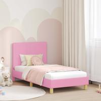 Bedframe voor kinderen met hoofdbord Roze 80 x 160 cm Stof