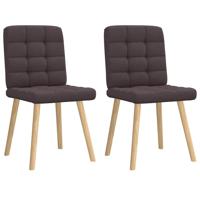 Eetkamerstoelen 2 st stof donkerbruin