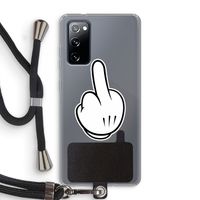 Middle finger black: Samsung Galaxy S20 FE / S20 FE 5G Transparant Hoesje met koord