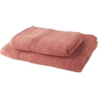 TODAY Set van 1 Badlaken 100% katoen 70x30 cm + 1 Badhanddoek 50x100 cm - Terracotta