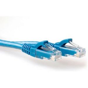 ACT Blauwe 0,25 meter U/UTP CAT6A patchkabel snagless met RJ45 connectoren