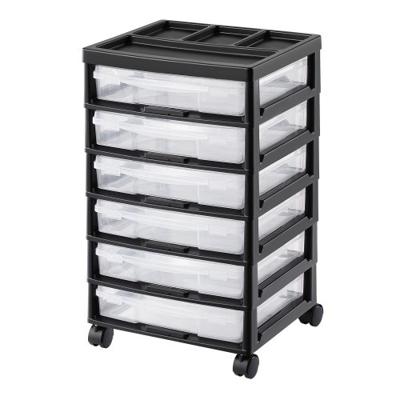 VEVOR Rolling Cart 6 Opbergdozen Scrapbook Transparante Knutselbenodigdheden