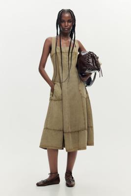 Midijurk met stiksels - BROWN - XL Midijurk met stiksels - BROWN - XL