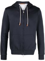 Eleventy hoodie zippé à manches longues - Bleu