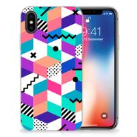Apple iPhone X | Xs | TPU Hoesje | Blokken Kleurrijk