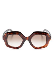 Lapima lunettes de soleil Cecilia à effet écailles de tortue - Marron