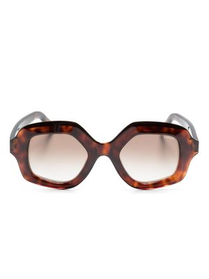 Lapima lunettes de soleil Cecilia à effet écailles de tortue - Marron
