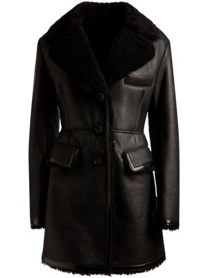 Bally veste en cuir à simple boutonnage - Noir