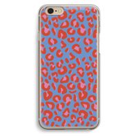 Leopard blue: iPhone 6 / 6S Transparant Hoesje