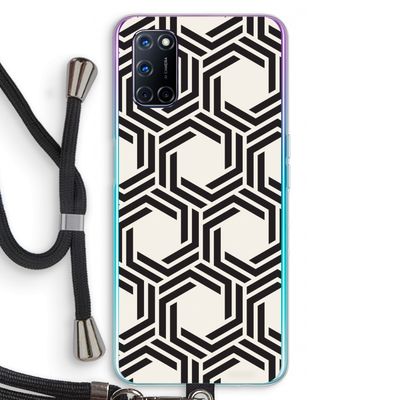 Geometrisch patroon: Oppo A52 Transparant Hoesje met koord