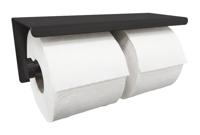 Wiesbaden Brush dubbele toiletrolhouder mat-zwart