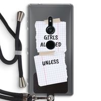 No Girls Allowed Unless: Sony Xperia XZ2 Transparant Hoesje met koord