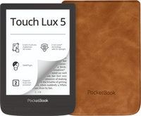 PocketBook Touch Lux 5 Ink Zwart + Pocketbook Shell Book Case Bruin - thumbnail