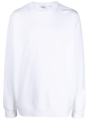 Burberry sweat en coton à logo floqué - Blanc