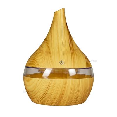 2 stks 300ml USB elektrische aroma lucht diffuser hout Ultrasone luchtbevochtiger etherische olie aromatherapie cool mist Maker (schuine mond licht ho