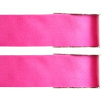 2x Hobby/decoratie fuchsia roze satijnen sierlinten 2,5 cm/25 mm x 25 meter - thumbnail