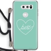 Best heart pastel: LG V30 Transparant Hoesje met koord Best heart pastel: LG V30 Transparant Hoesje met koord