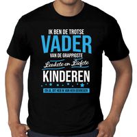 Grote maten Trotse vader / kinderen cadeau t-shirt zwart voor heren - thumbnail