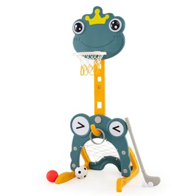 Basketbalring 4-in-1 Activiteitencentrum met Basketbalring in Hoogte Verstelbare Basketbalpaal met Vulbare Voet